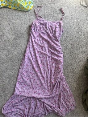Target Lavender Pink Floral Slip Dress with Spaghetti Straps